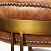Hollyfield I Brown Leather Seat Gold Iron Frame Dining Chair thumbnail 7