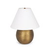 Sadiyah Antiqued Gold Brushed Metal with Cream Shade Table Lamp thumbnail 0