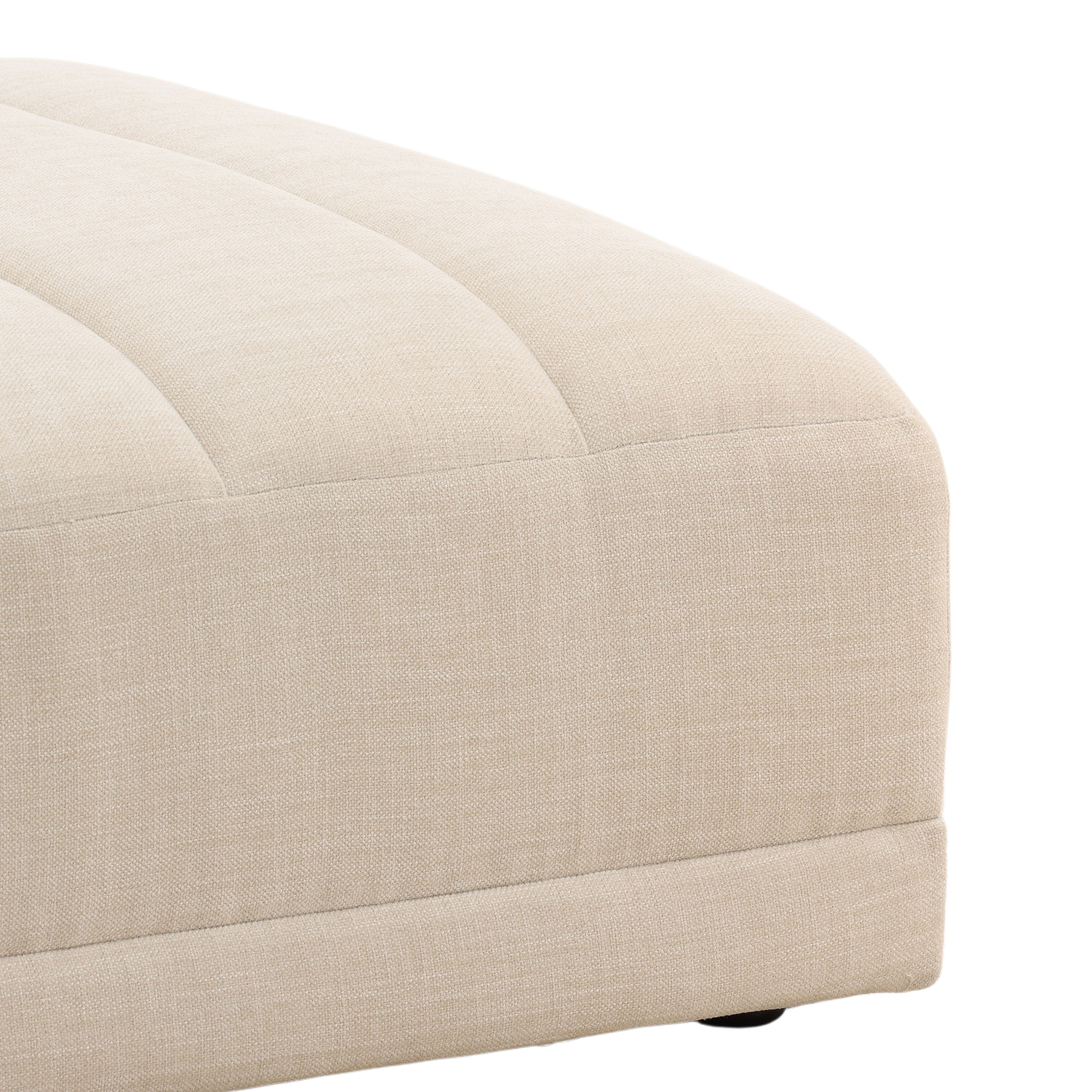 Magda Ottoman Oatmeal C0, by Dovetail, 35.75" width x 17.5" height x 34" depth View 3