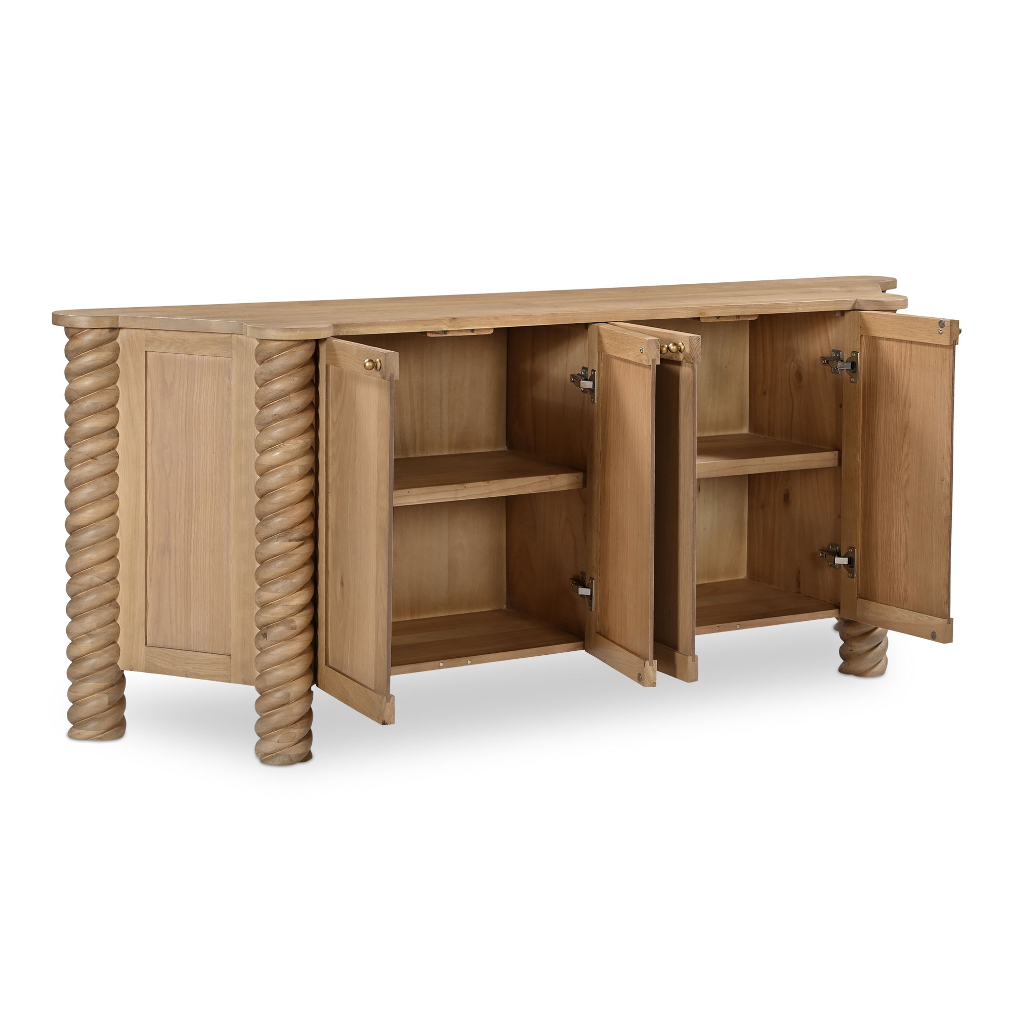 Treccia Sideboard Oak, Cabinets & Sideboard by Moe's Home, 76.25" width x 31" height x 18" depth View 2