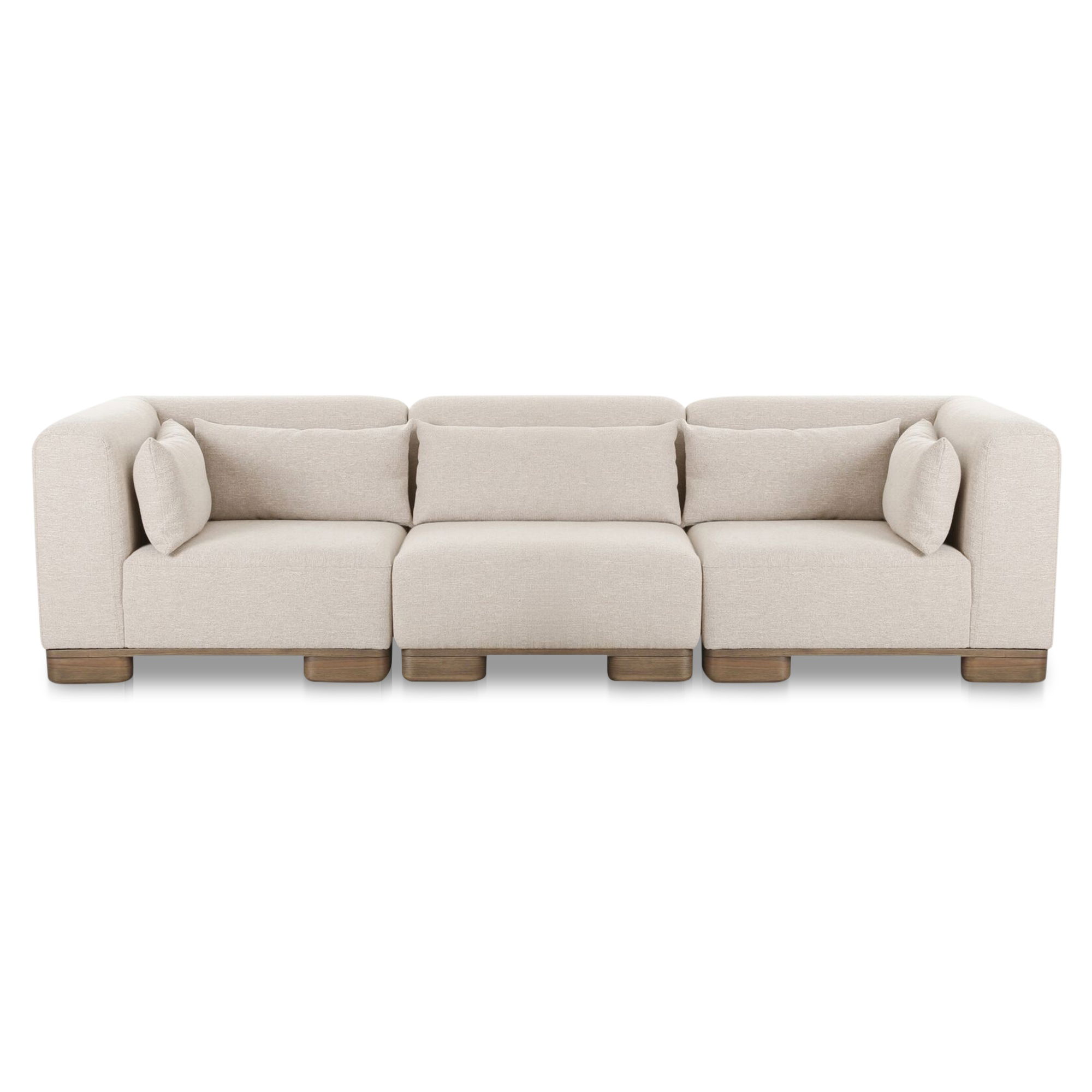 June Modular Sofa Oatmeal, Sectional Sofa by Moe's Home, 115" width x 30" height x 40" depth View 1