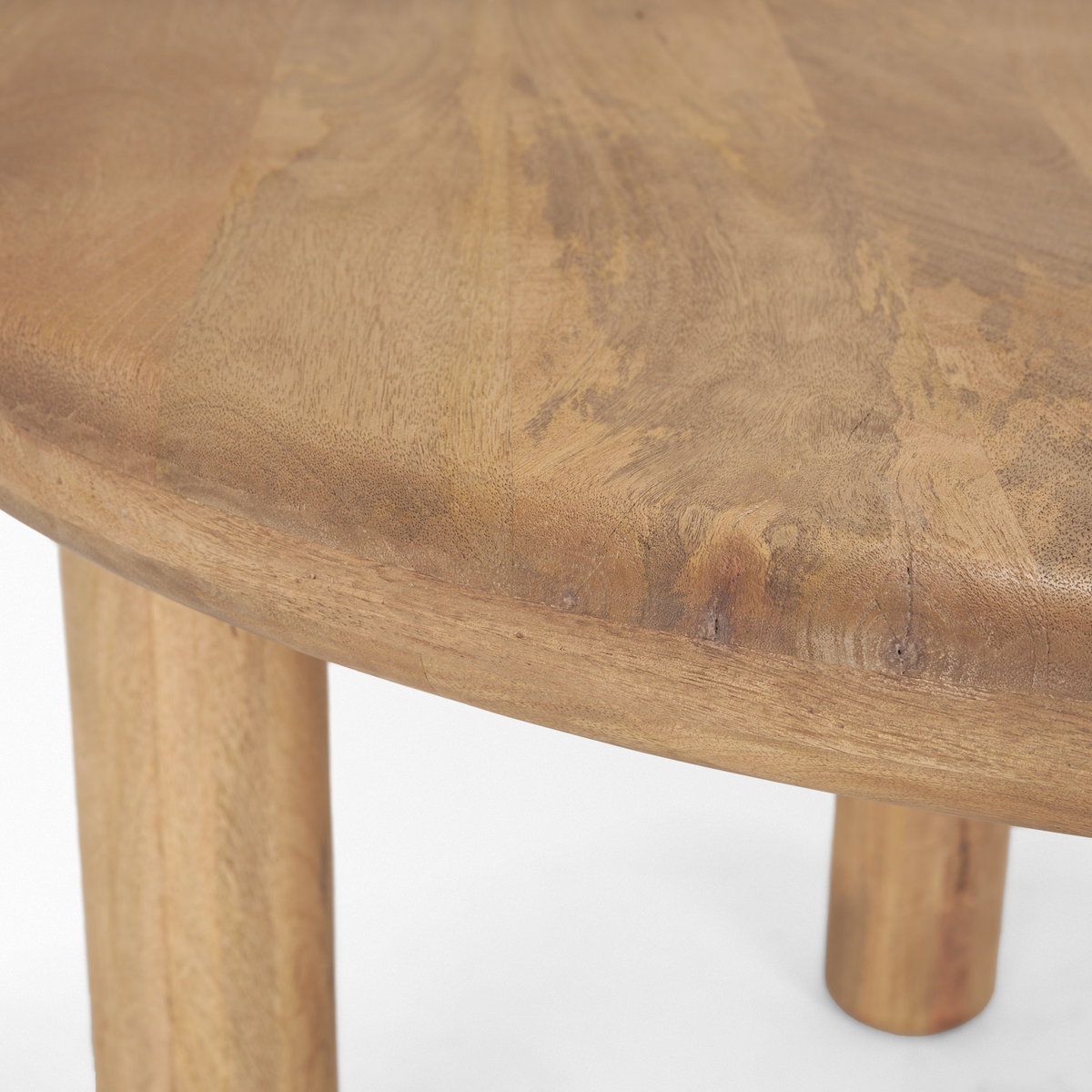 Soma 48' Light Brown Mango Wood Round Dining Table, by Mercana, 48" length x 48" width x 30" height View 8