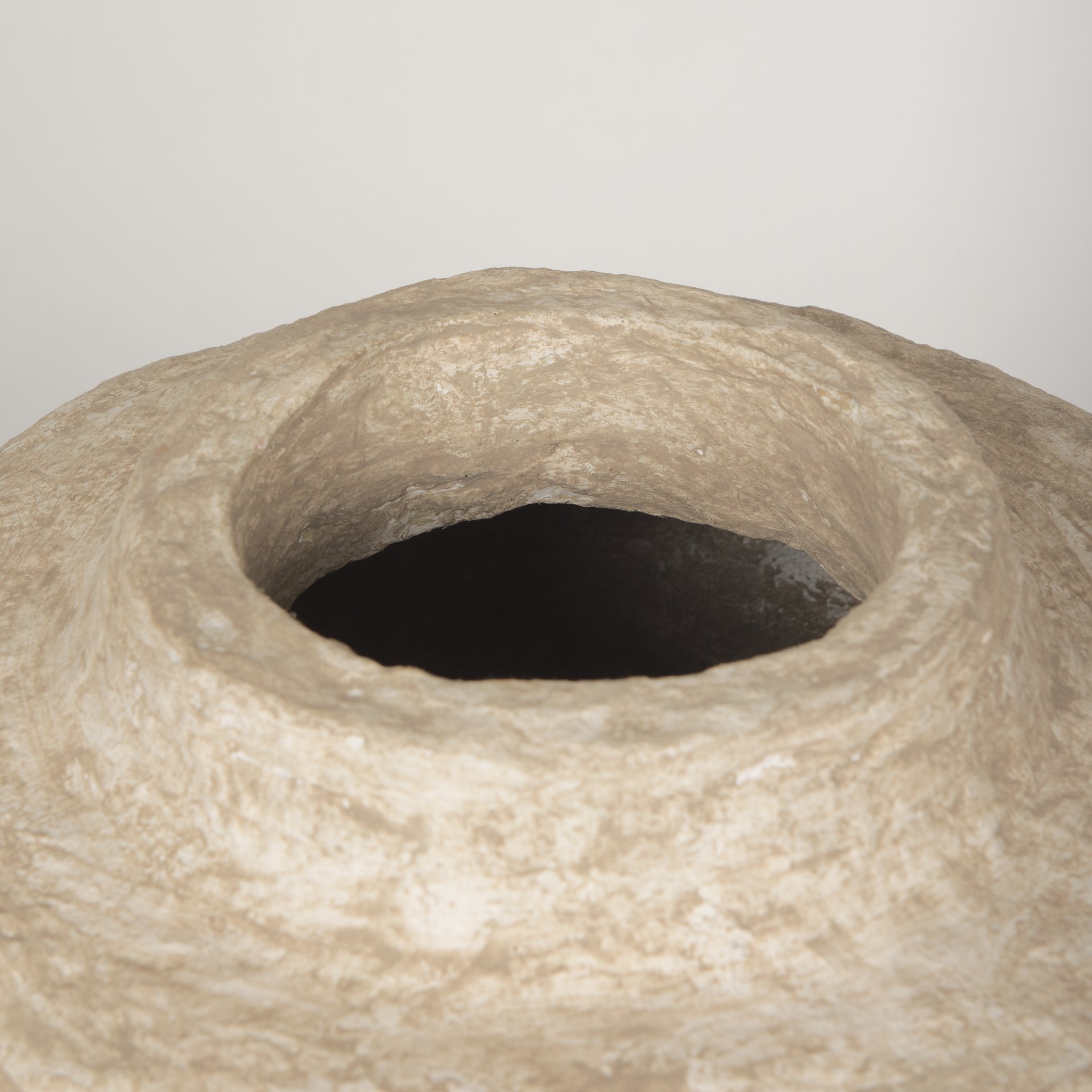 Rama Small Beige Paper Mache Floor Vase, by Mercana, 14" length x 14" width x 29" height View 6