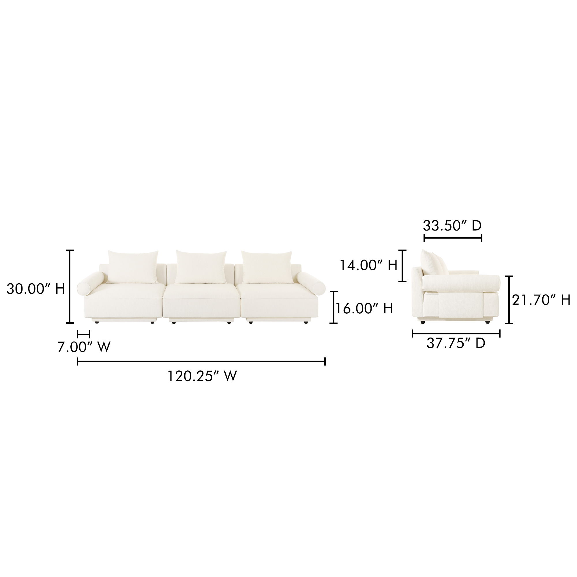 Rosello Modular Sofa White large image 