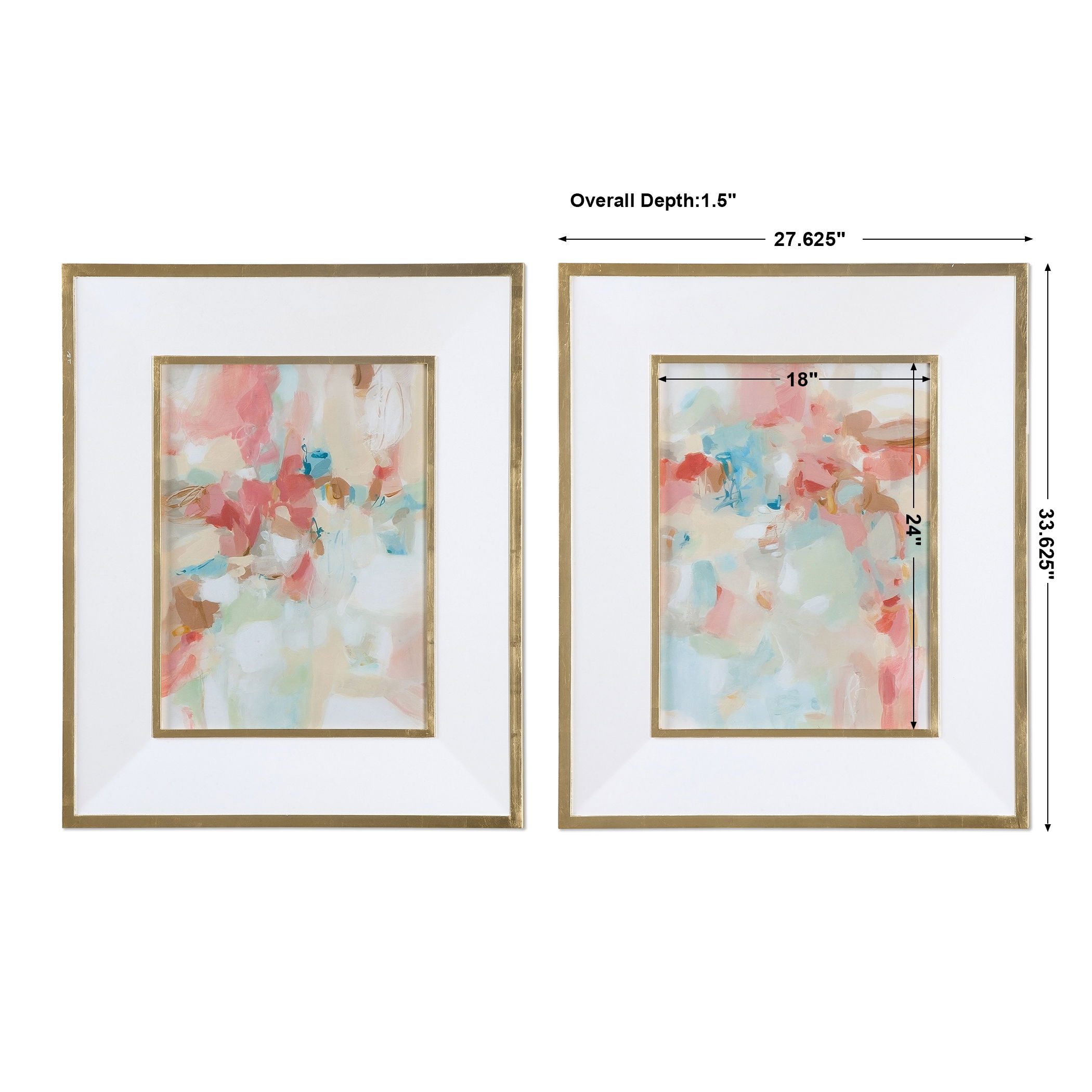 A Touch Of Blush And Rosewood Fences Art, S/2 large image 