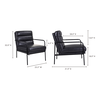 Verlaine Chair Raven Black, Accent Chair by Moe's Home, 23.5" width x 32" height x 31" depth thumbnail 8