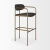 Parker Backless 40in Seat Bar Stool | Brown Faux Leather with Gold Metal, Counter & Bar Stool by Mercana, 19" length x 19.75" width x 40" height thumbnail 7