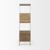 Morris II 19.75 x 15 x 72.5 Brown Wood and Silver Metal Frame 4 Shelf Shelving Unit, Shelving & Bookcase by Mercana, 19.75" length x 15" width x 72.5" height thumbnail 6