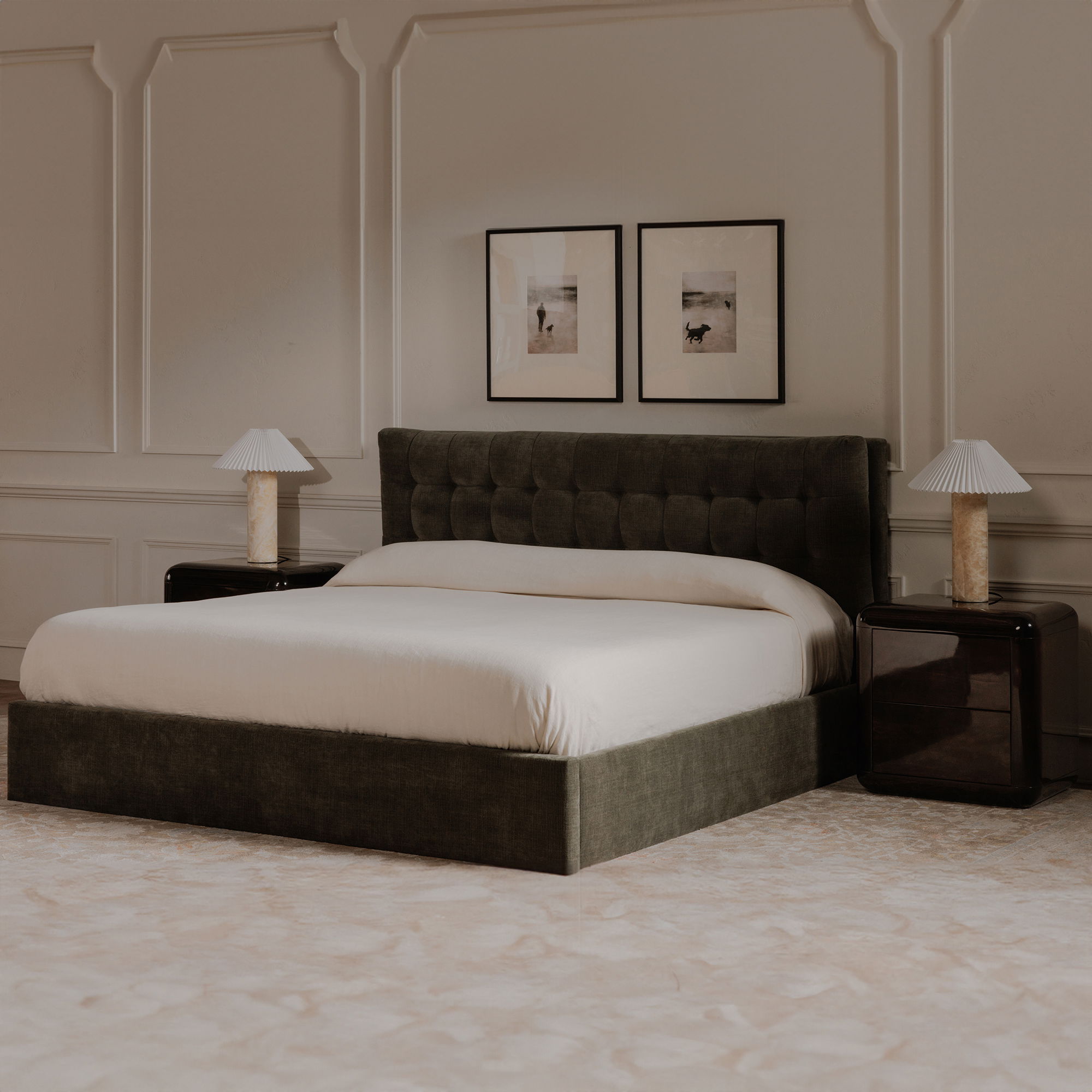 Sebastion King Storage Bed Green large image 
