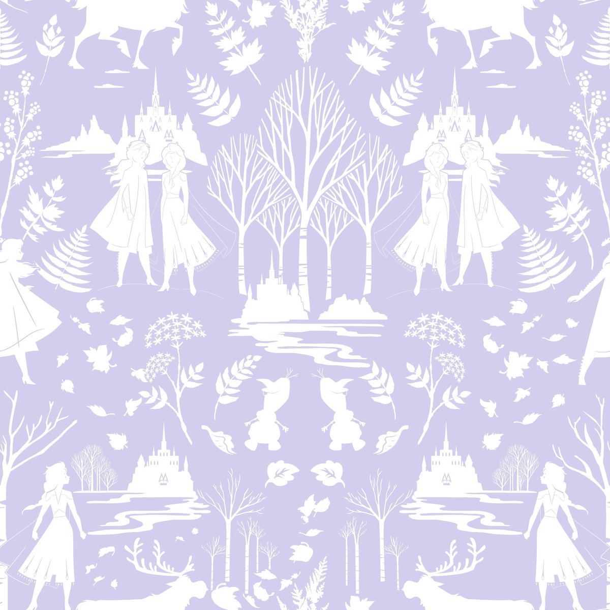 Disney Frozen 2 Nordic Purple Glitter Wallpaper, by York Wall, 33' length x 1'8.5" width x 0.02" depth