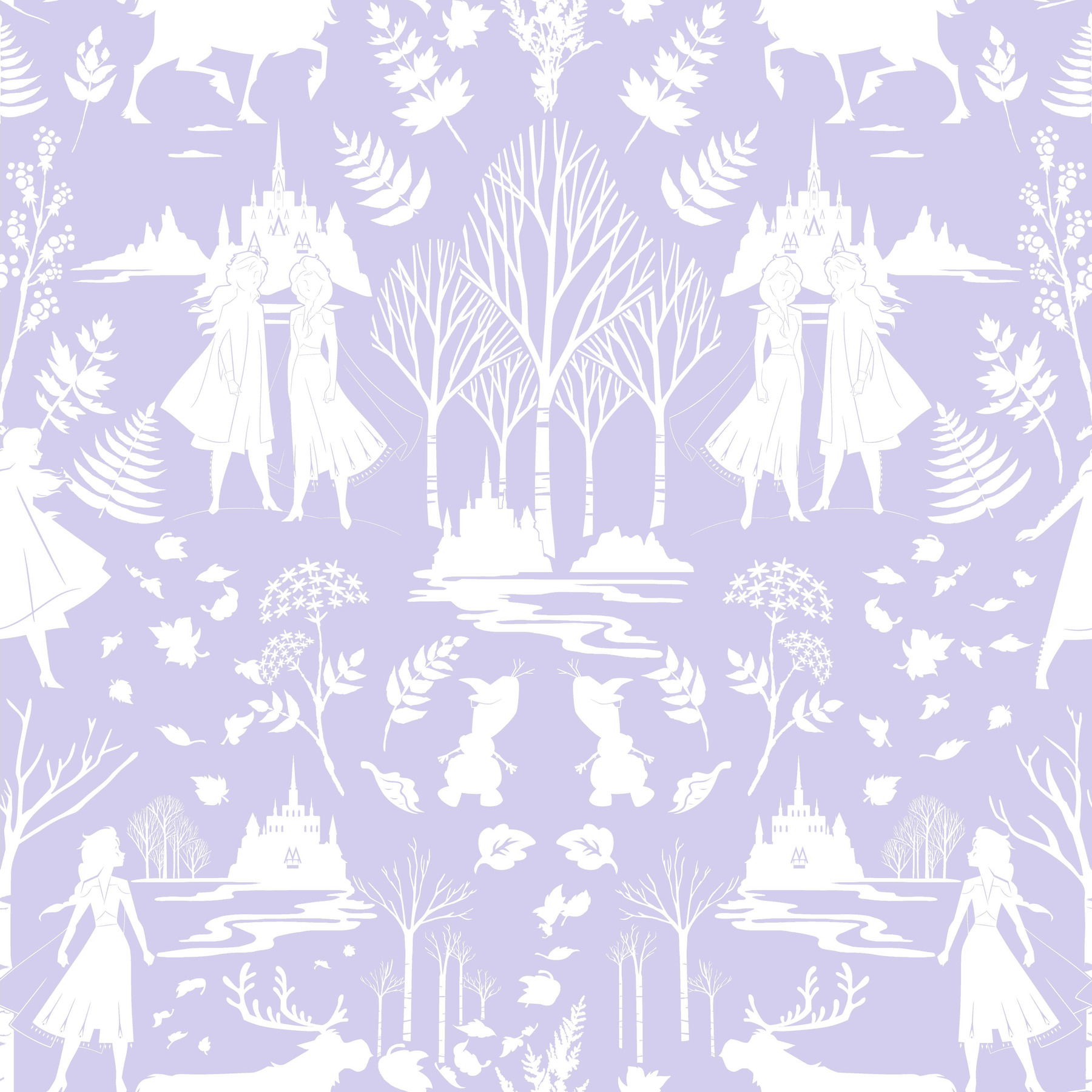 Disney Frozen 2 Nordic Purple Glitter Wallpaper large image 