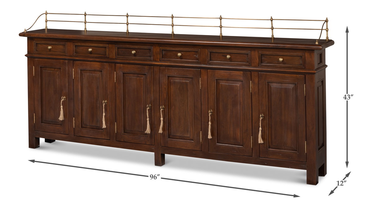 Covent Gardens Sideboard  Cognac, by Sarreid, 1' length x 8' width x 3'7" height View 14