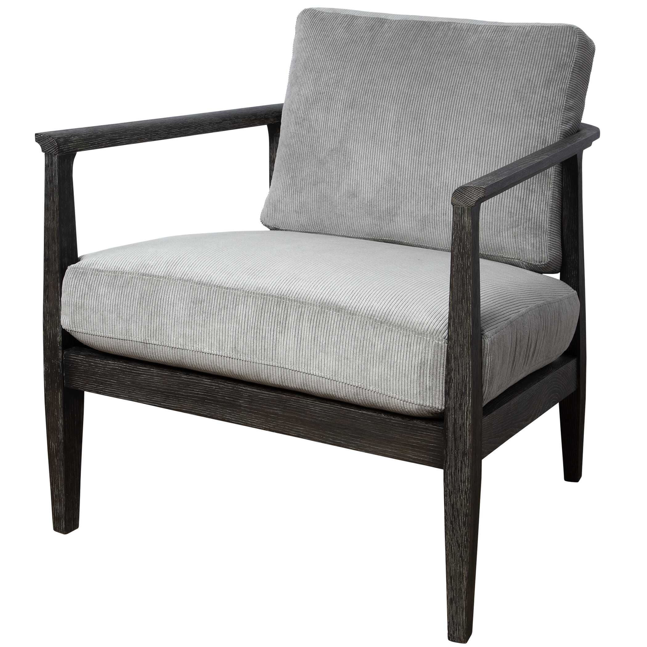 Brunei Modern Gray Accent Chair, Furniture by Uttermost, 28.25" width x 33.5" height x 32.5" depth View 4