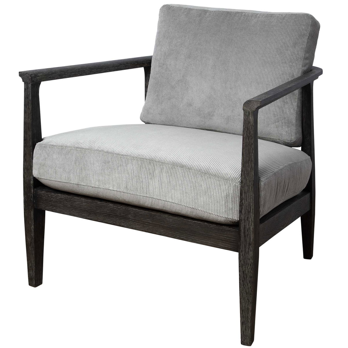 Brunei Modern Gray Accent Chair, Furniture by Uttermost, 28.25" width x 33.5" height x 32.5" depth View 4
