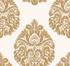 Teardrop Damask Gold Wallpaper, by York Wall, 27' length x 2'3" width x 0.02" depth thumbnail