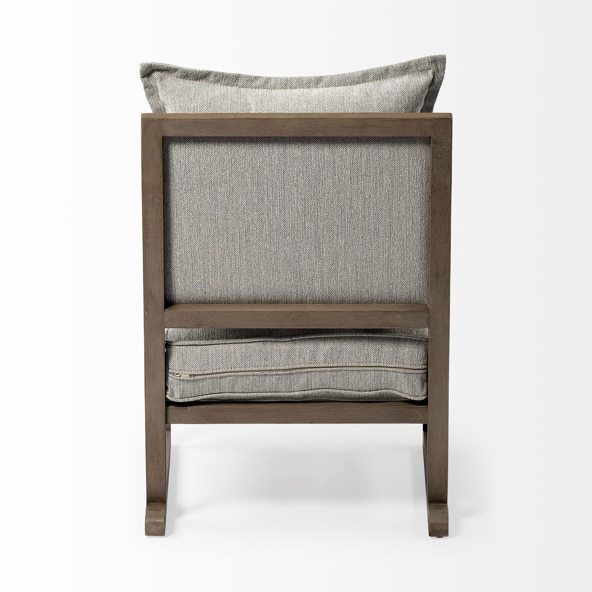 Sherlock Frost Gray Wood Frame Accent Chair, by Mercana, 25.98" length x 32.28" width x 34.25" height View 7