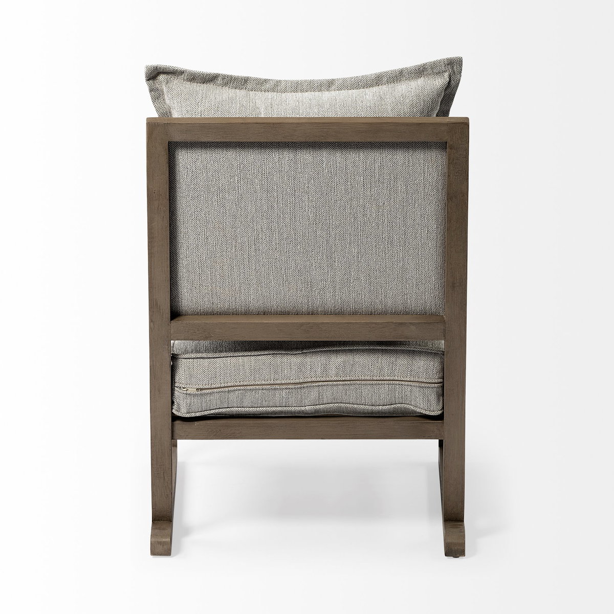 Sherlock Frost Gray Wood Frame Accent Chair, by Mercana, 25.98" length x 32.28" width x 34.25" height View 7