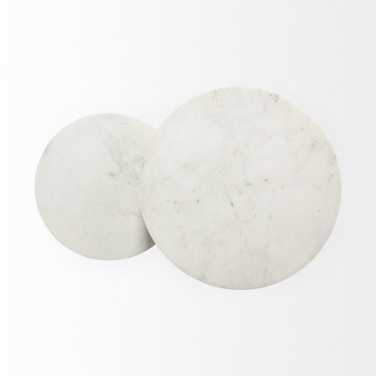 Bombola II (Large) 18L x 18W White Round Marble Top with Black Metal Frame Accent Table, Side & End Table by Mercana, 18" length x 18.11" width x 25.2" height View 8