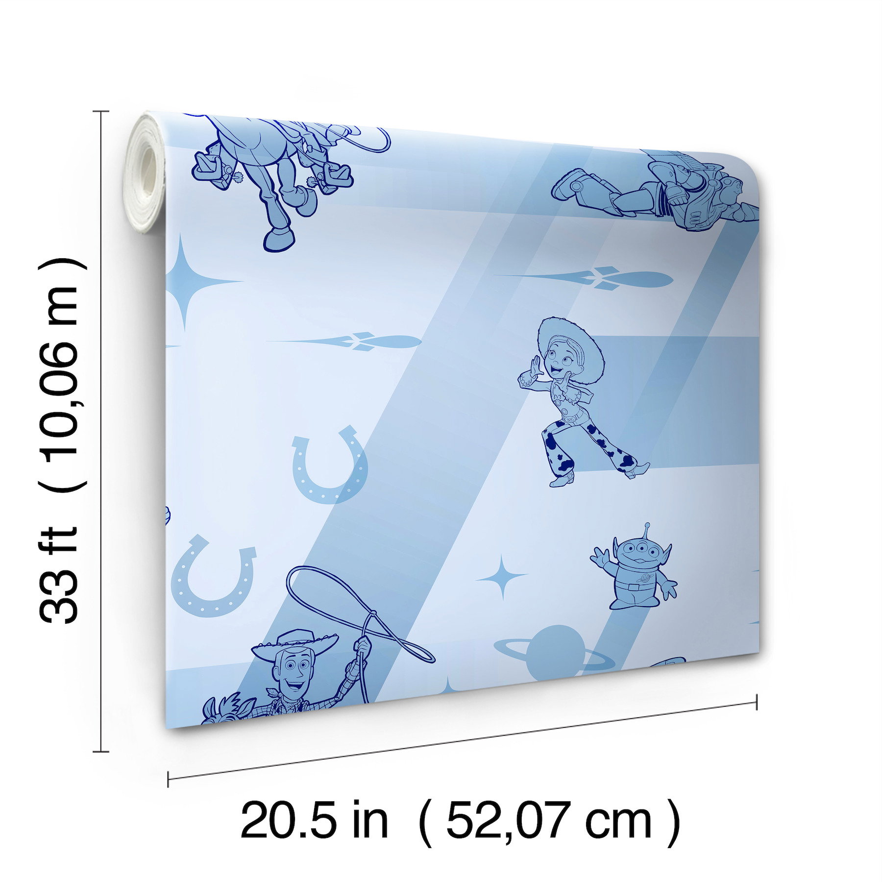 Disney & Pixar Toy Story 4 Retro Blue Wallpaper, by York Wall, 33' length x 1'8.5" width x 0.02" depth View 3