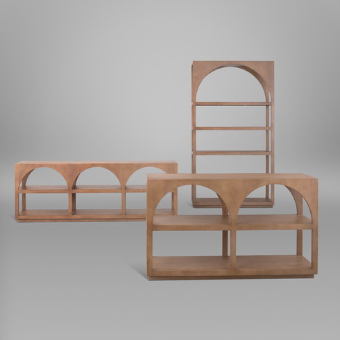Bela 54" Arched Console Table Medium Brown Wood
