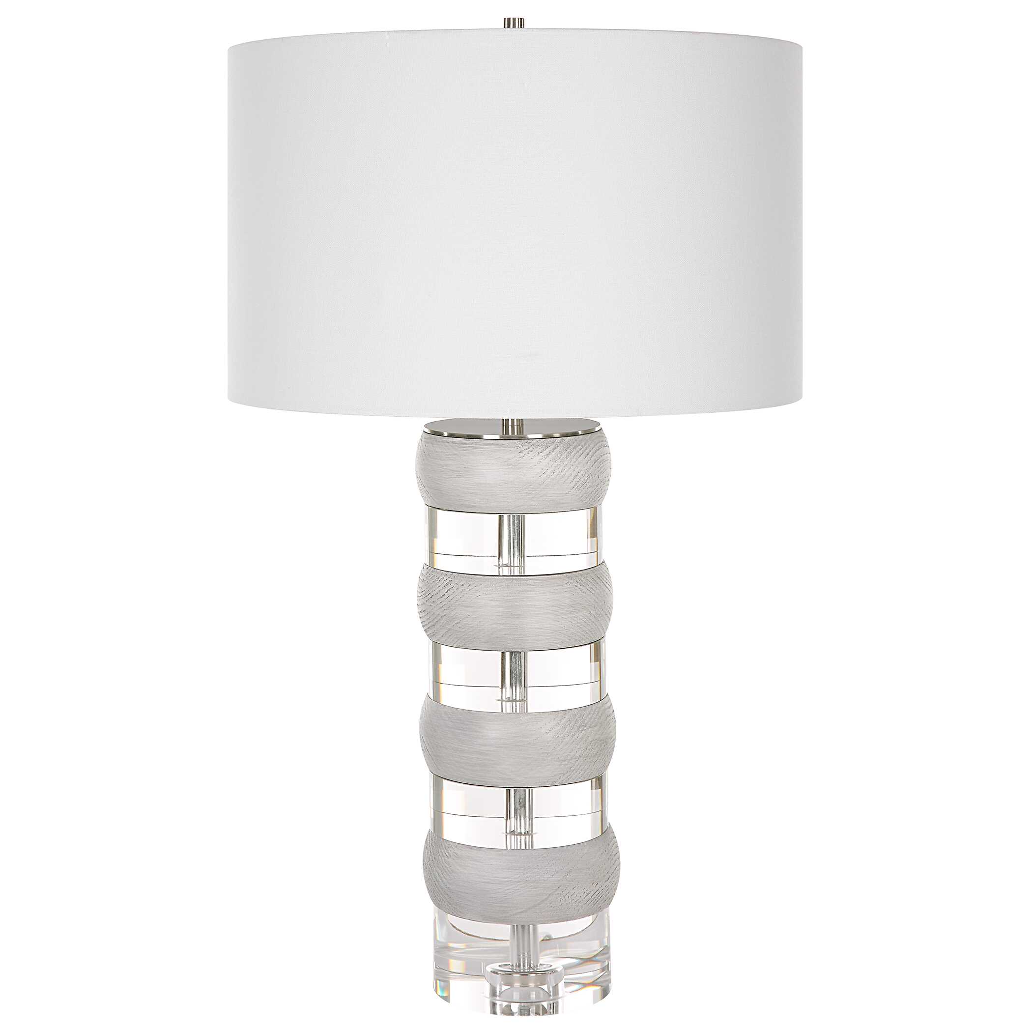 Band Together Crystal & Wood Table Lamp large image 