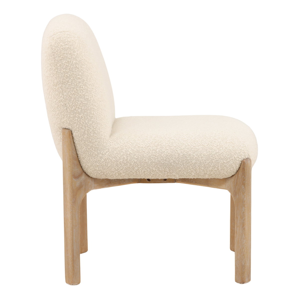 Ember Dining Chair Set of 2 Cream, by Dovetail, 19.6" width x 33" height x 25.8" depth View 3
