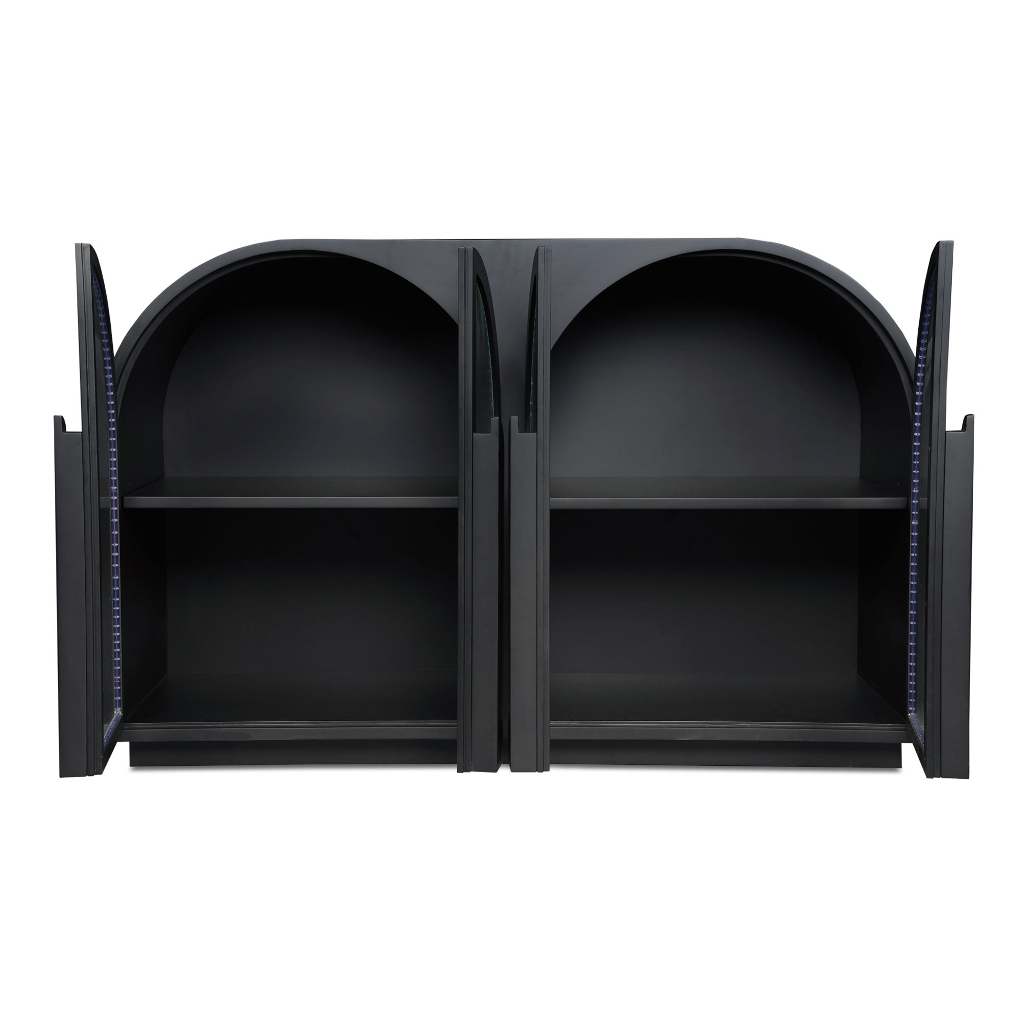 Salone Cabinet Black, Cabinets & Sideboard by Moe's Home, 53" width x 34" height x 18" depth View 2
