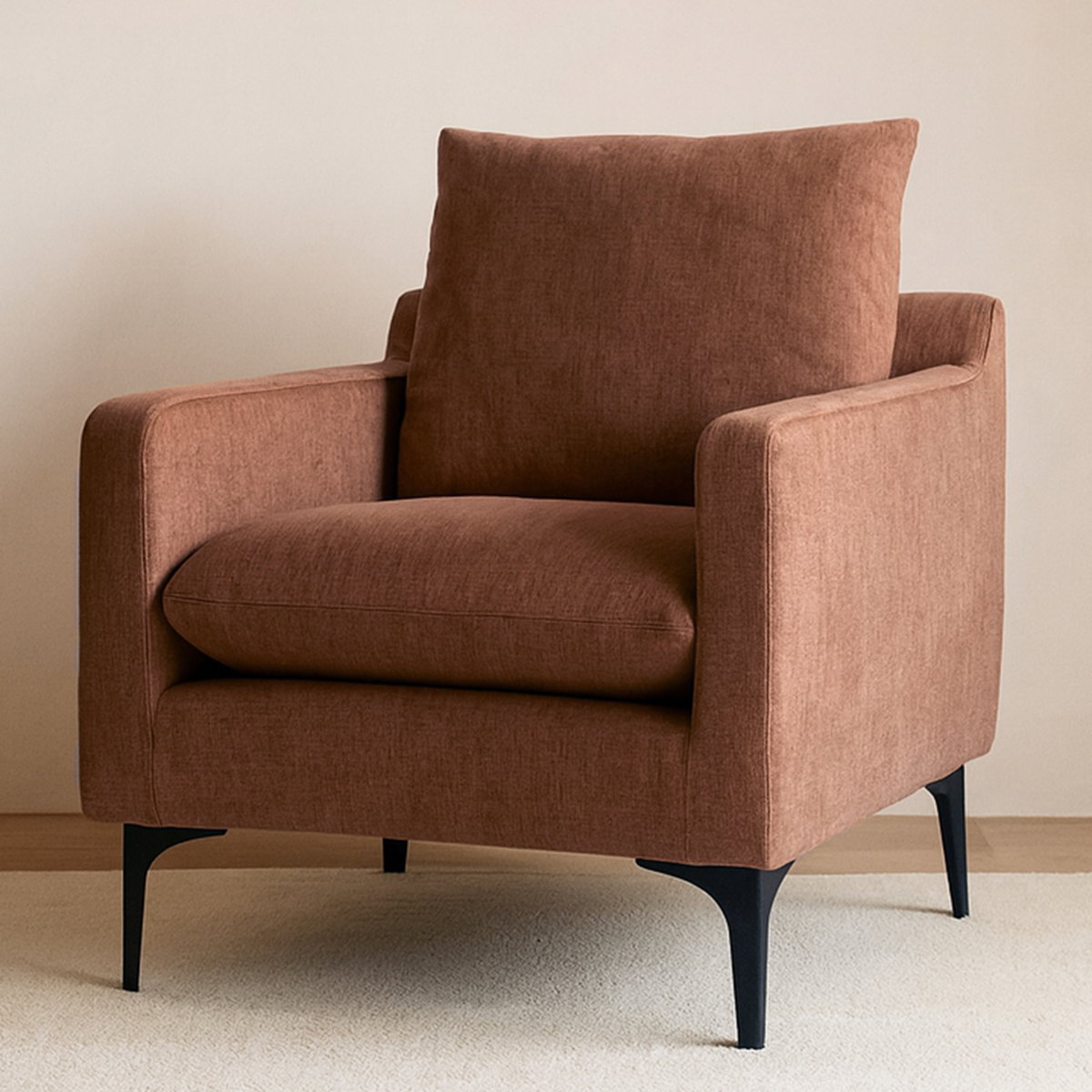 Paris Armchair Heritage Pink, Accent Chair by Moe's Home, 30.25" width x 32.5" height x 34.75" depth View 7
