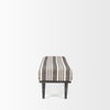 Shae Black Wood with Black and Cream Upholstered Bench, Benche by Mercana, 56.5" length x 18" width x 18.5" height thumbnail 5