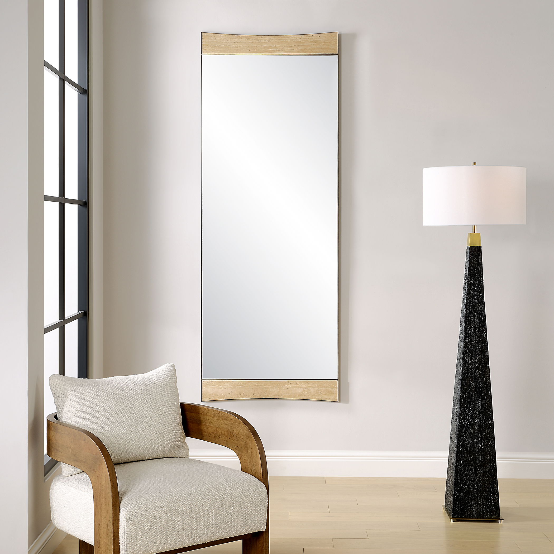 Russo Oversized Modern Mirror, by Uttermost, 30" width x 81.25" height x 1.87" depth View 2
