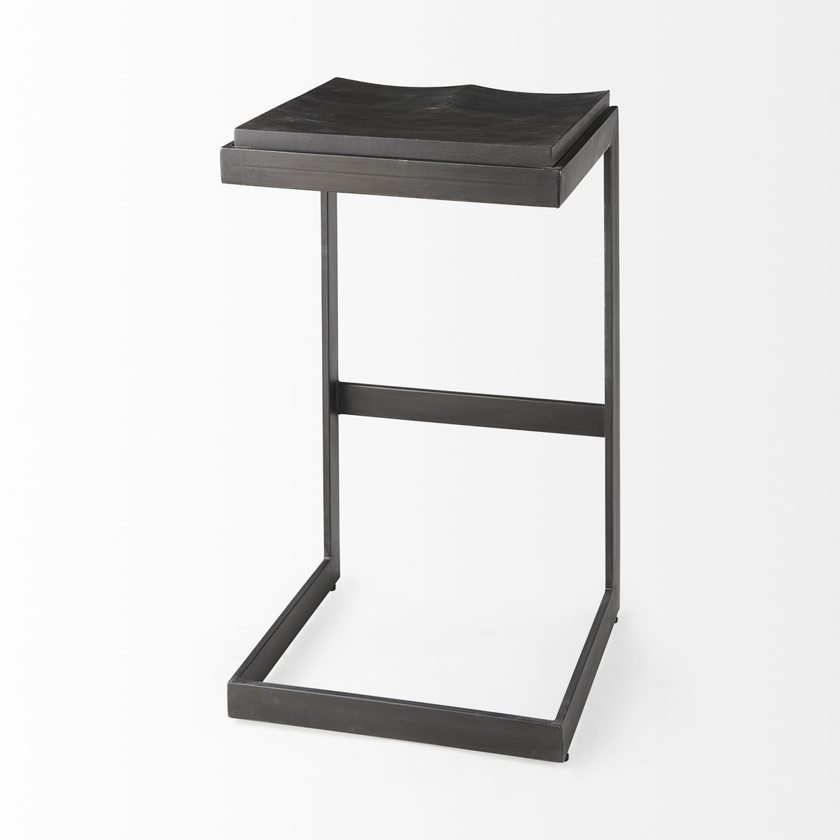 Kiran Backless 30in Seat Bar Stool | Black Wood with Black Metal, Counter & Bar Stool by Mercana, 17" length x 17" width x 30" height View 6
