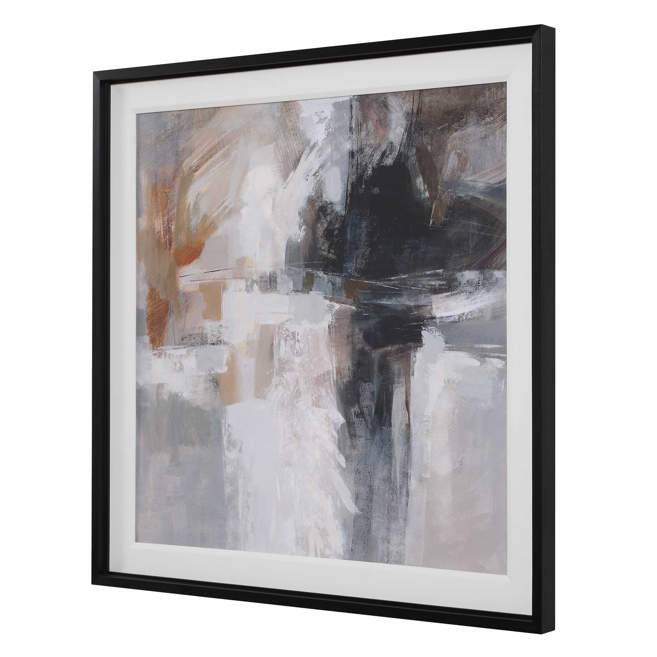 Wings Neutral Abstract Framed Print large image 