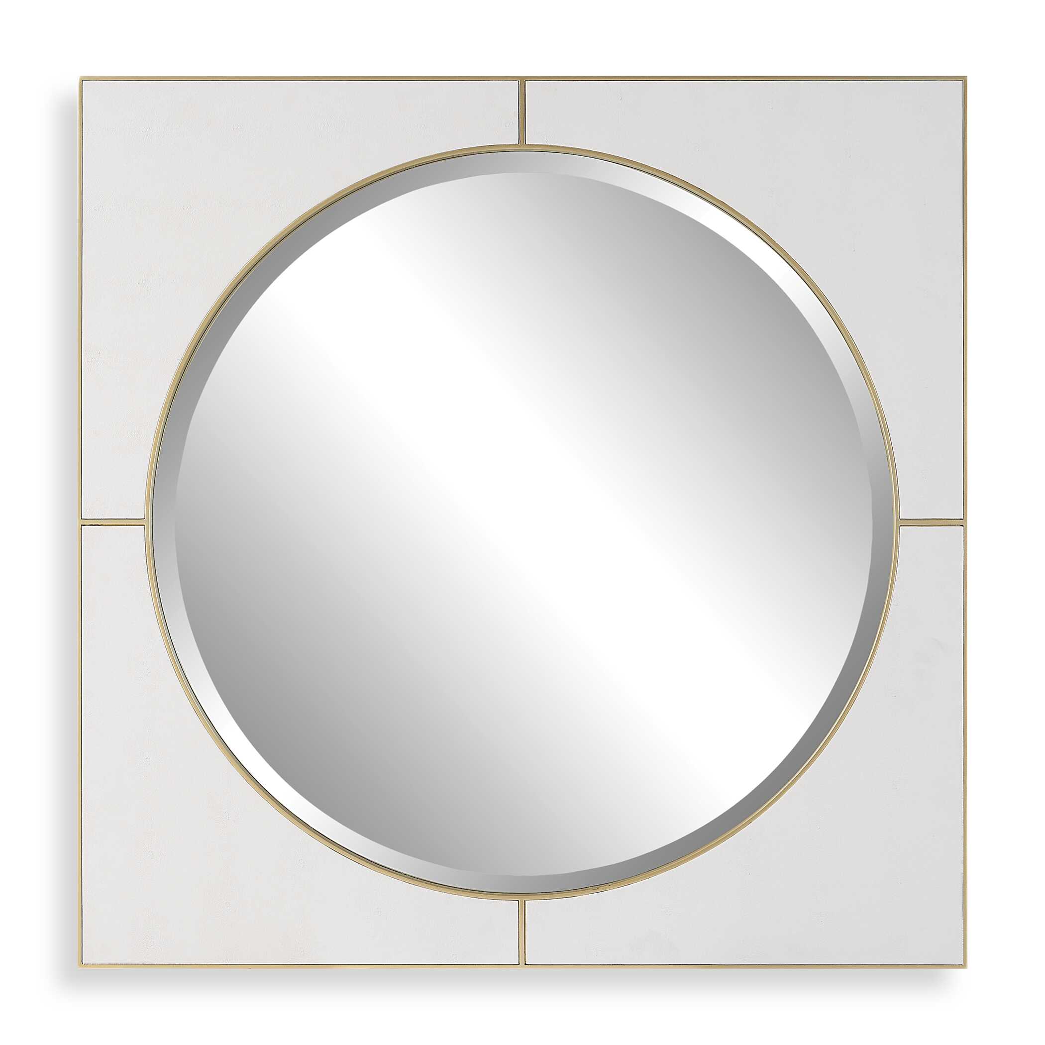 Cyprus White Square Mirror, by Uttermost, 40" width x 40" height x 1" depth View 1