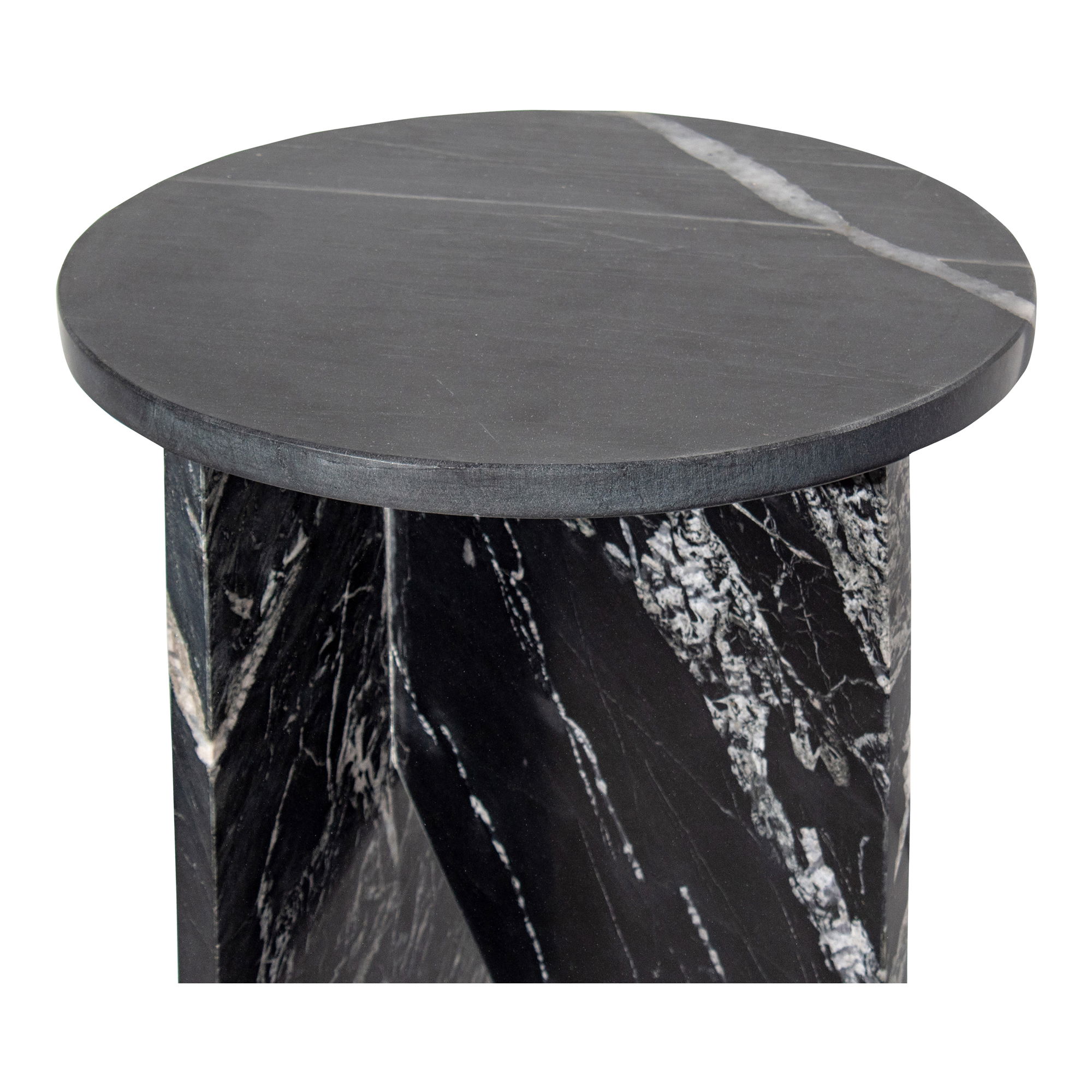 Grace Accent Table Black Marble, Side & End Table by Moe's Home, 14" width x 20" height x 14" depth View 5