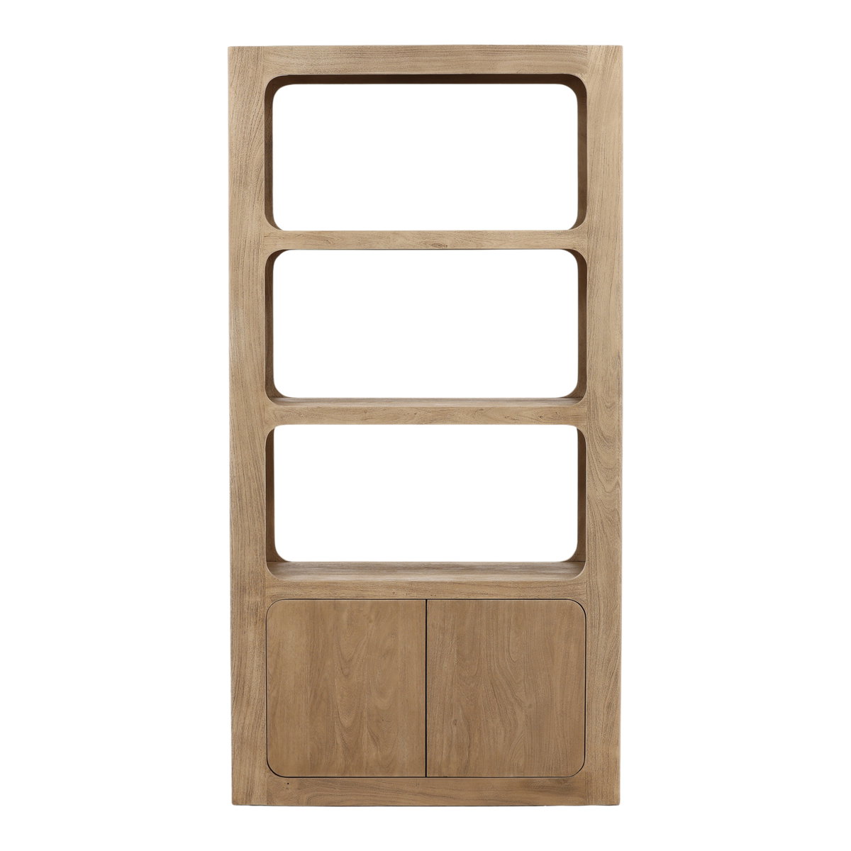 Leandra Bookcase Weathered Natural, Shelving & Bookcase by Dovetail, 43" width x 83" height x 19" depth View 2