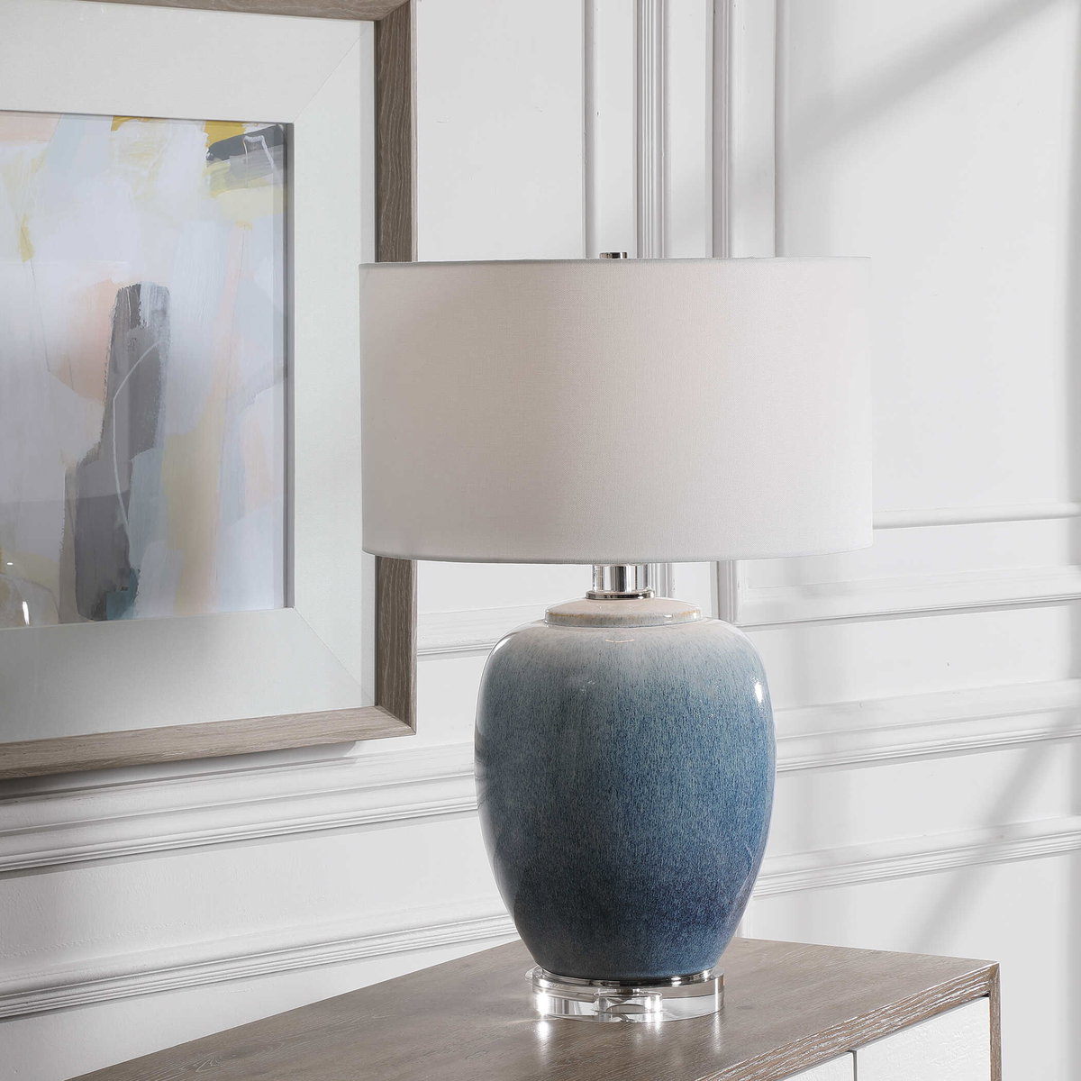 Blue Waters Ceramic Table Lamp, by Uttermost, 18" width x 26.5" height x 18" depth View 2