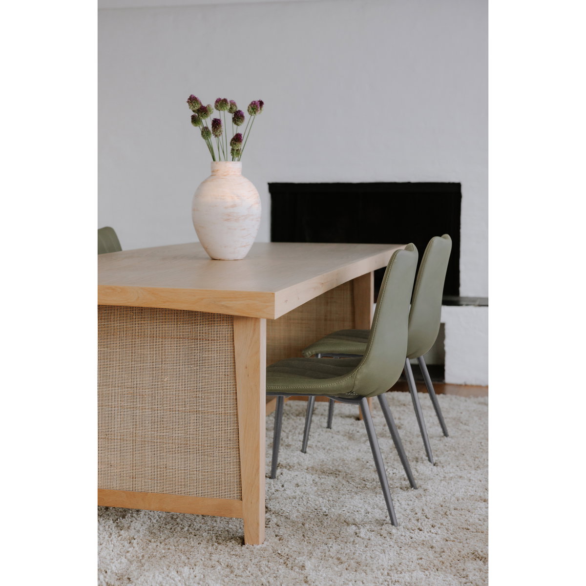 Alibi Dining Chair Dark Green - Set Of Two, by Moe's Home, 18" width x 33" height x 20" depth View 10