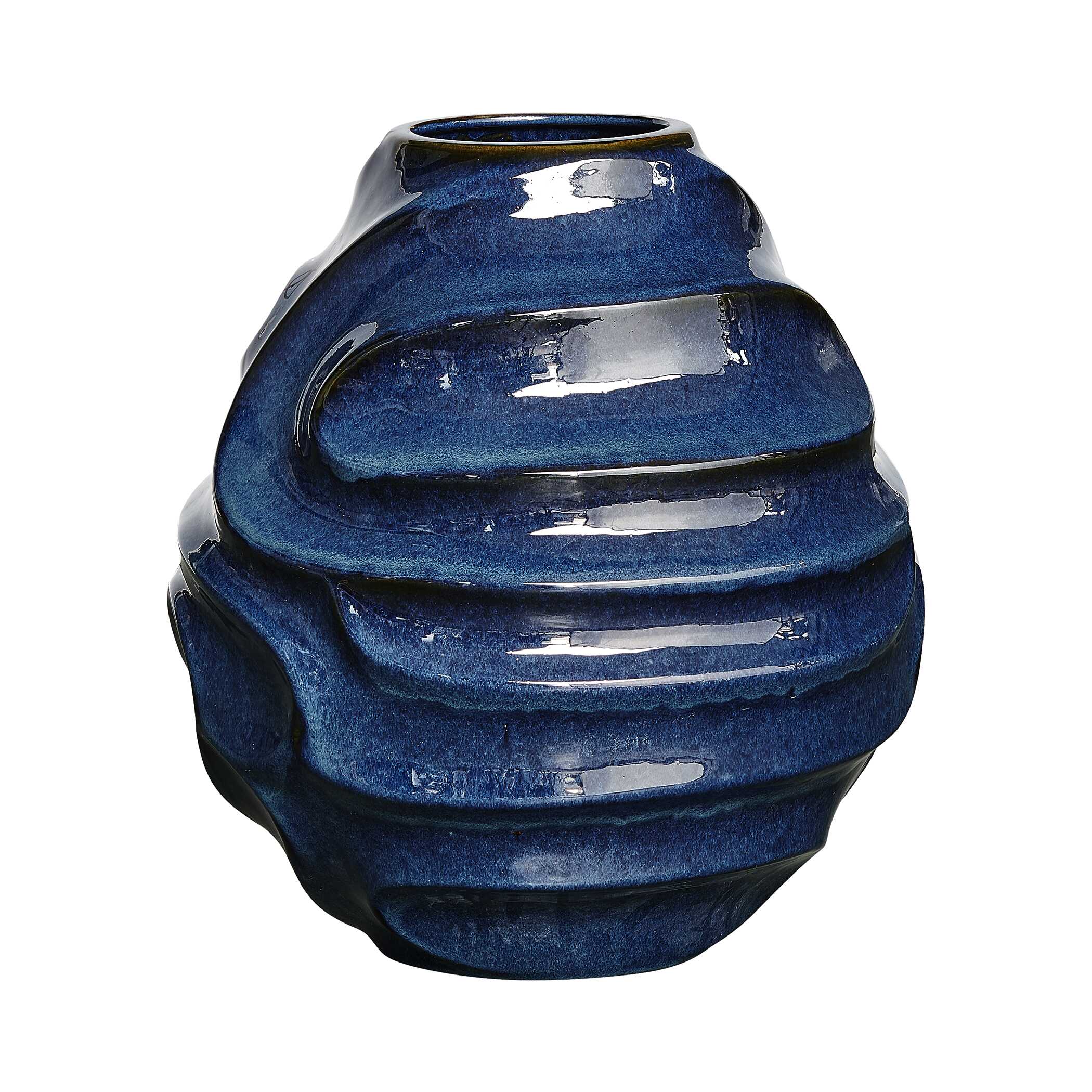 Helix Swirl Blue Outdoor Vase large image 