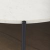 Larkin 42' Round Two-Tier White Marble Top and Solid Wood Shelf with Black Metal Frame Coffee Table, by Mercana, 43.5" length x 43.5" width x 16" height thumbnail 5
