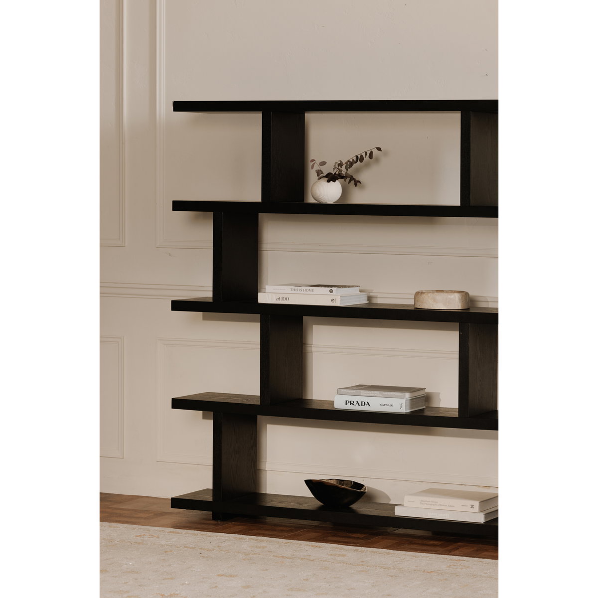 Miri Shelf Large Black, Shelving & Bookcase by Moe's Home, 63" width x 62" height x 11" depth View 5