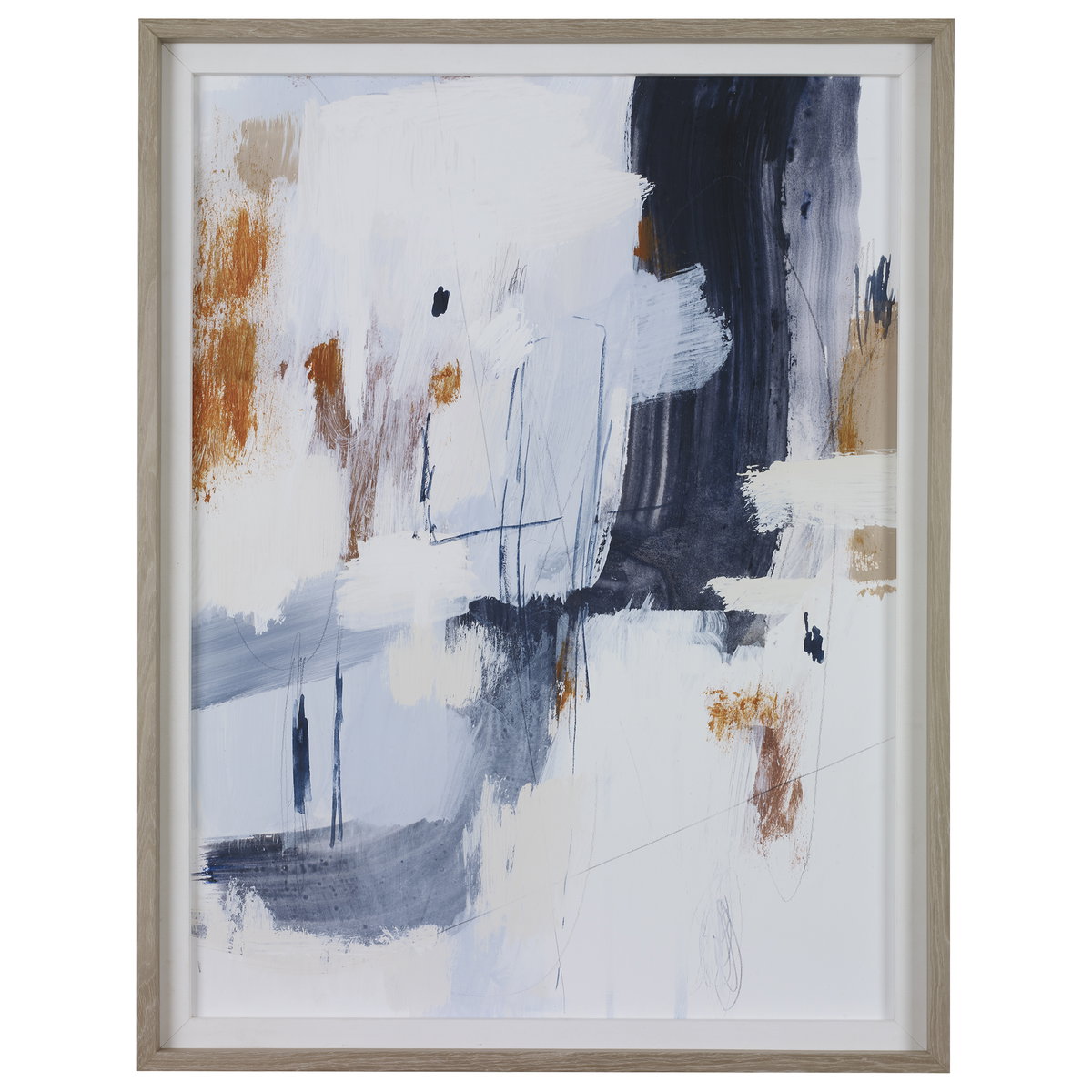 Variant Abstract Framed Print, by Uttermost, 3'4.75" width x 4'4.75" height x 3" depth View 1