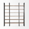 Taunton II 80L x 10.5W x 90H Dark Brown Wood And Black Iron Six Shelving Unit thumbnail 1