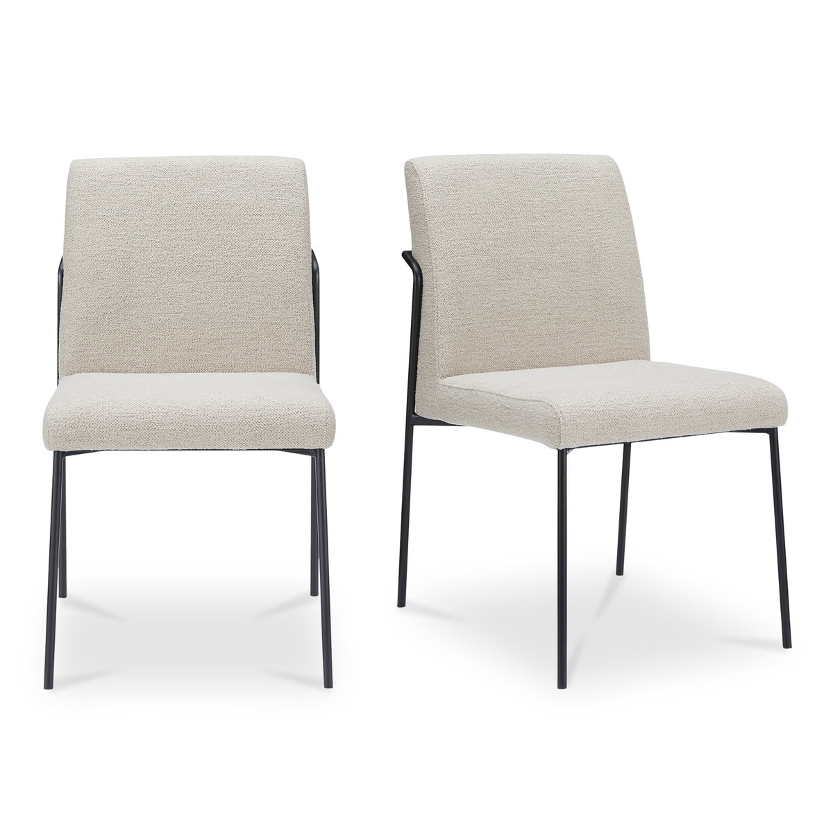 Danny Dining Chair Ivory Set Of Two, by Moe's Home, 18.7" width x 33.9" height x 23.6" depth View 1