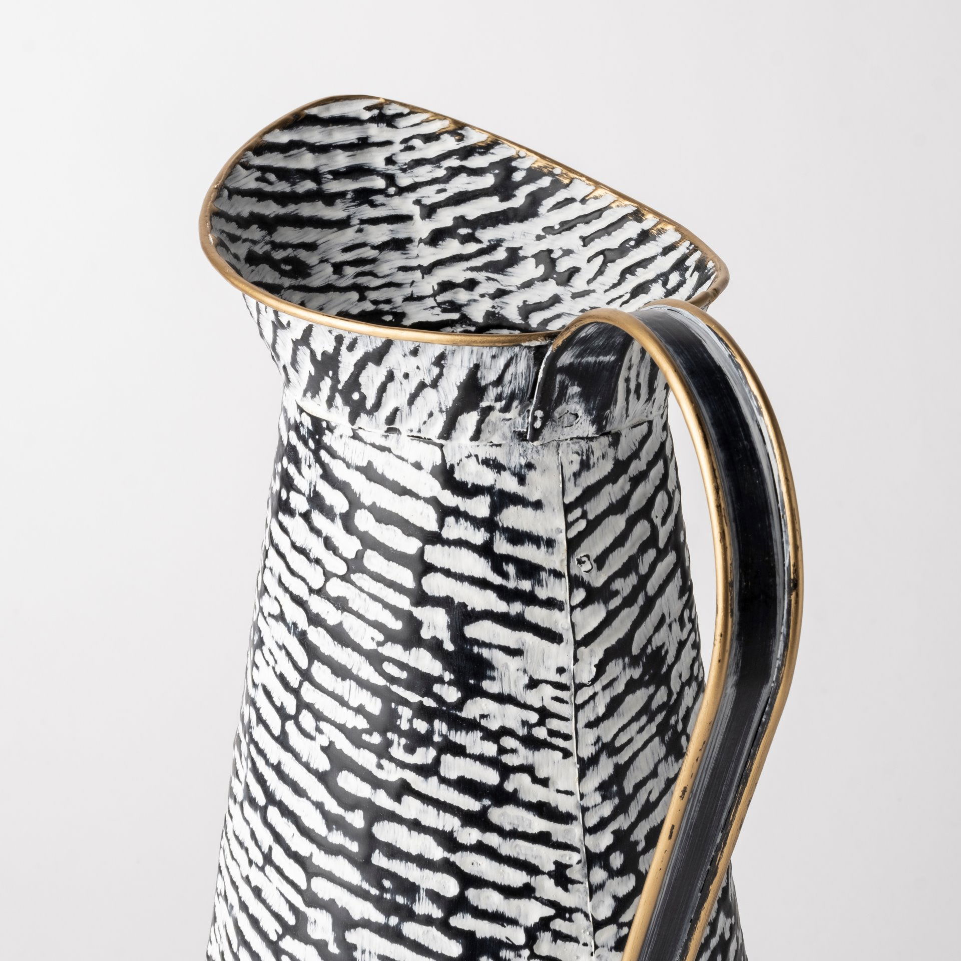 Colette Small Black/White Patterned Vase, Decorative Jar by Mercana, 8.6" length x 7.1" width x 14.4" height View 6