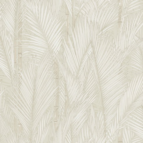 Swaying Fronds Taupe Peel & Stick Wallpaper