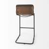 Berbick Low Back 30in Seat Bar Stool | Brown Leather with Gray Metal, Counter & Bar Stool by Mercana, 20.5" length x 24.8" width x 43" height thumbnail 6