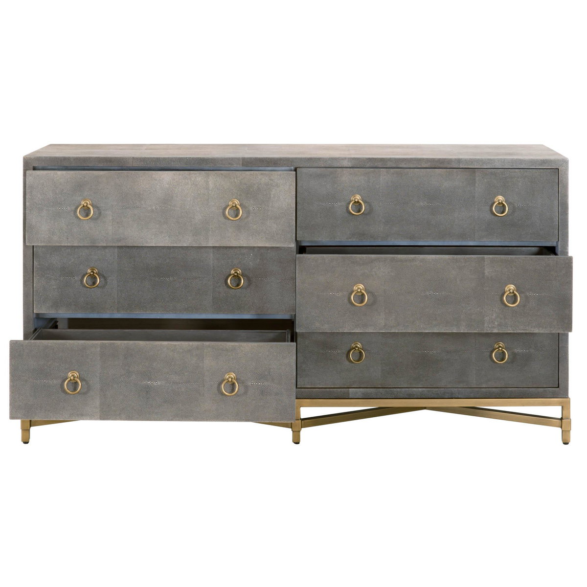 Strand Shagreen 6-Drawer Double Dresser, by Essentials for Living, 68" width x 37.5" height x 20" depth View 2