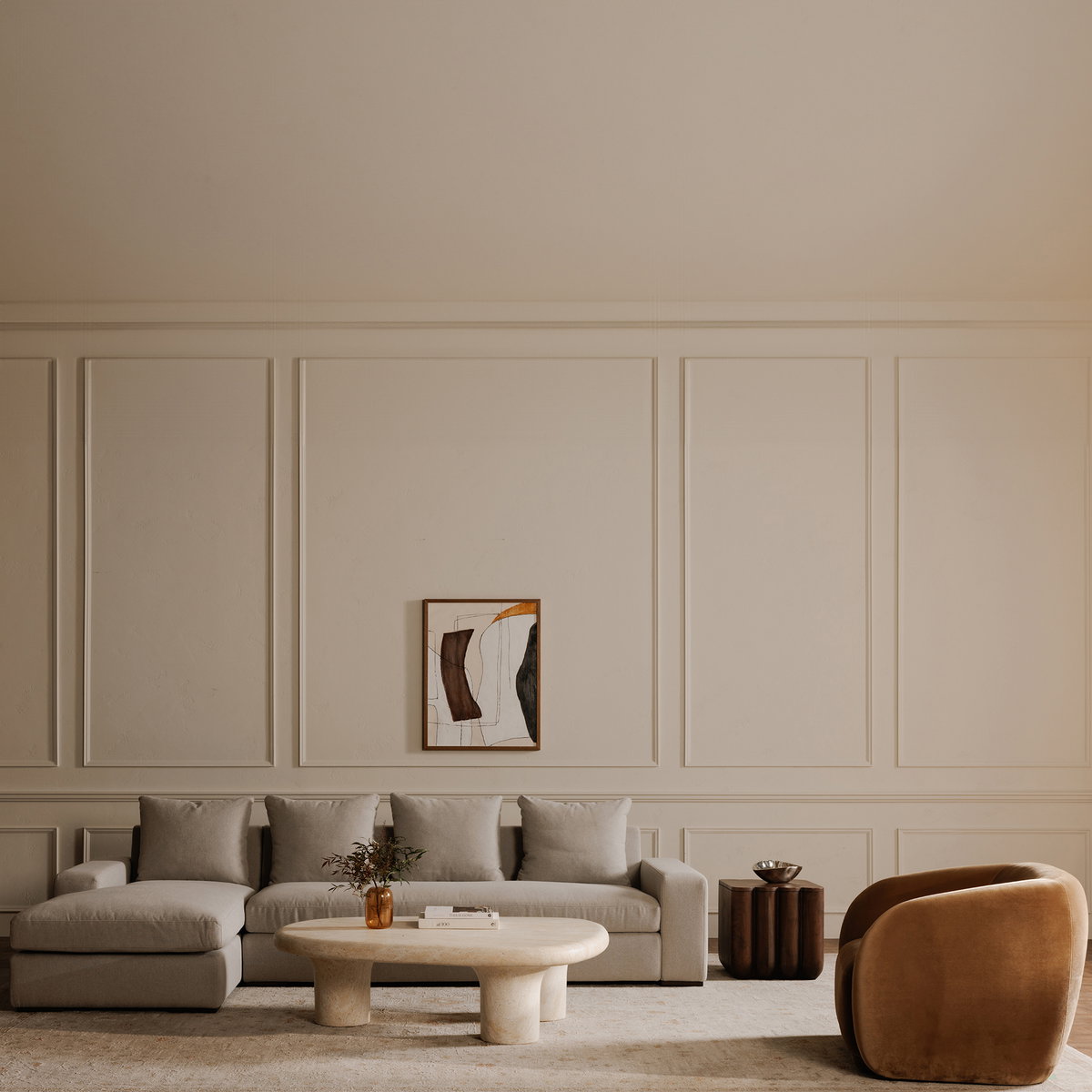 Thomas Right Sectional Grey, Sectional Sofa by Moe's Home, 125" width x 36" height x 41" depth View 9