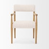 Toni Curved Back Dining Side Chair | Cream Fabric with Light Brown Wood, Dining Chair by Mercana, 22.44" length x 24.61" width x 33.66" height thumbnail 5