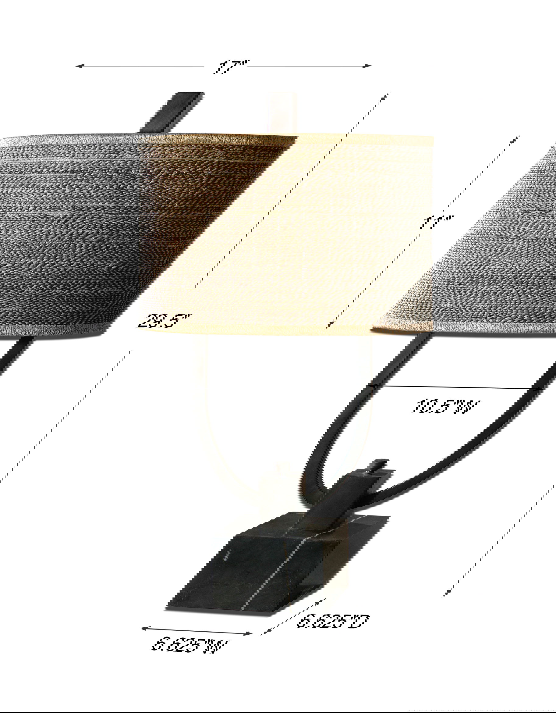 Stabina Metal Table Lamp, by Uttermost, 17" width x 29.5" height x 10" depth View 3